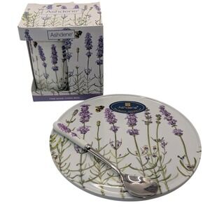 New Ashdene Teacup Trivet and Spoon I Love Lavender Jenny‎ Phillips Set Of Three